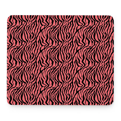 Pink And Black Tiger Stripe Print Mouse Pad