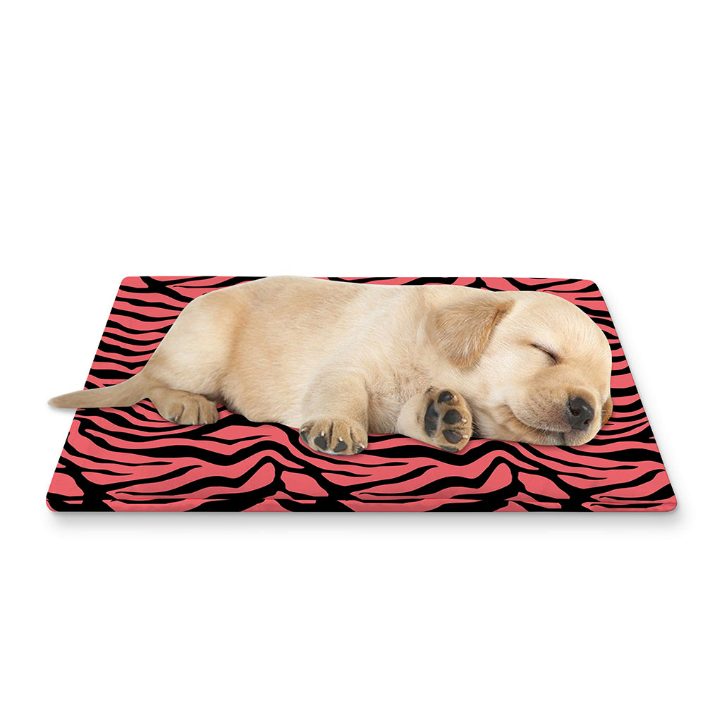 Pink And Black Tiger Stripe Print Pet Cooling Mat Cover