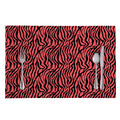 Pink And Black Tiger Stripe Print Placemat