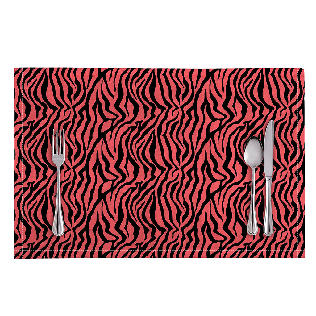 Pink And Black Tiger Stripe Print Placemat