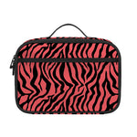 Pink And Black Tiger Stripe Print Portable Lunch Bag