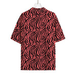 Pink And Black Tiger Stripe Print Rayon Hawaiian Shirt