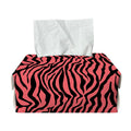 Pink And Black Tiger Stripe Print Rectangle Tissue Box Cover