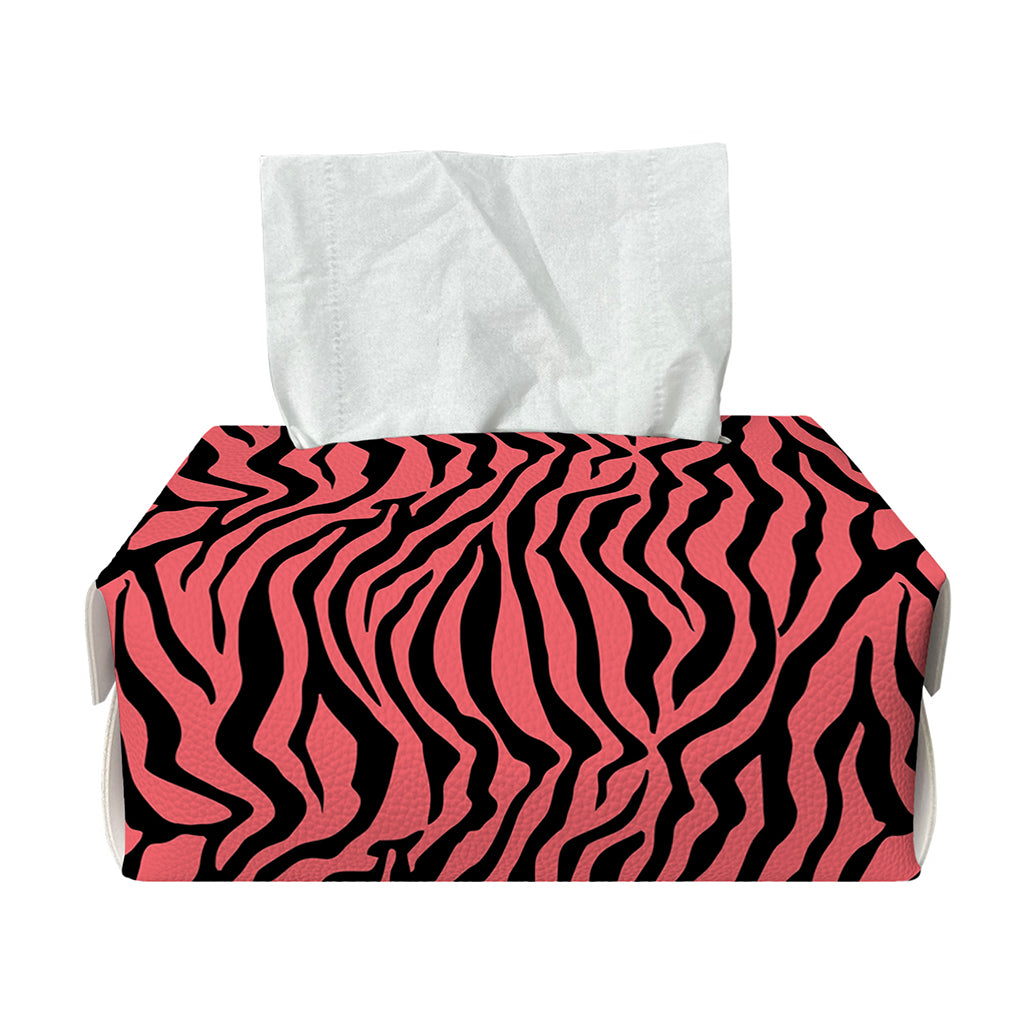 Pink And Black Tiger Stripe Print Rectangle Tissue Box Cover