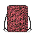 Pink And Black Tiger Stripe Print Rectangular Crossbody Bag