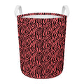Pink And Black Tiger Stripe Print Round Laundry Basket