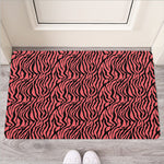 Pink And Black Tiger Stripe Print Rubber Doormat