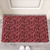 Pink And Black Tiger Stripe Print Rubber Doormat