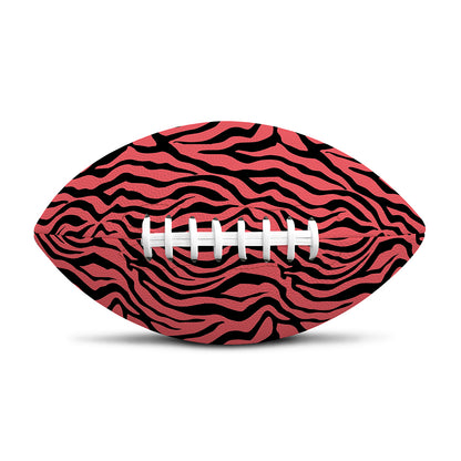 Pink And Black Tiger Stripe Print Rugby Ball