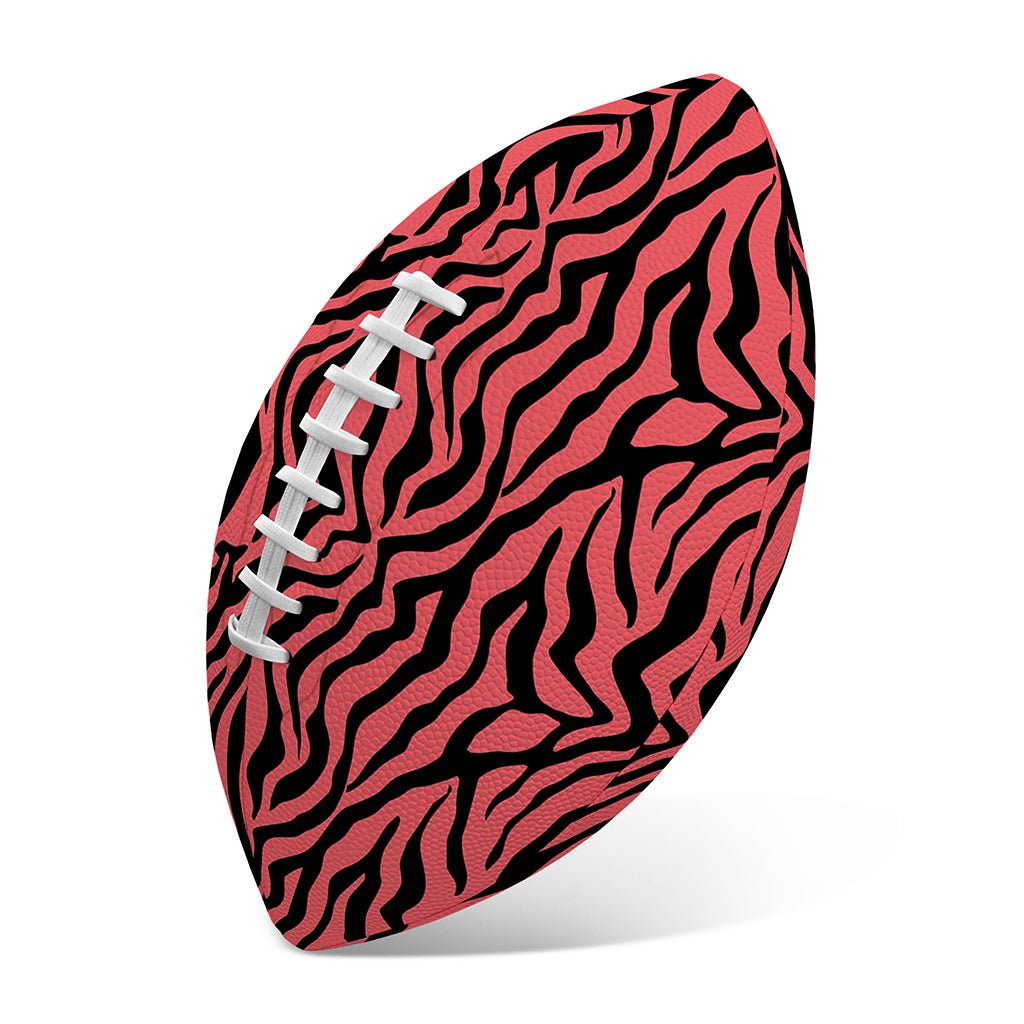 Pink And Black Tiger Stripe Print Rugby Ball