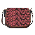Pink And Black Tiger Stripe Print Saddle Bag