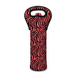 Pink And Black Tiger Stripe Print Single Neoprene Wine Tote