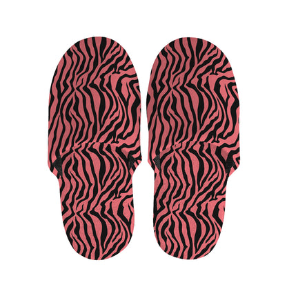 Pink And Black Tiger Stripe Print Slippers