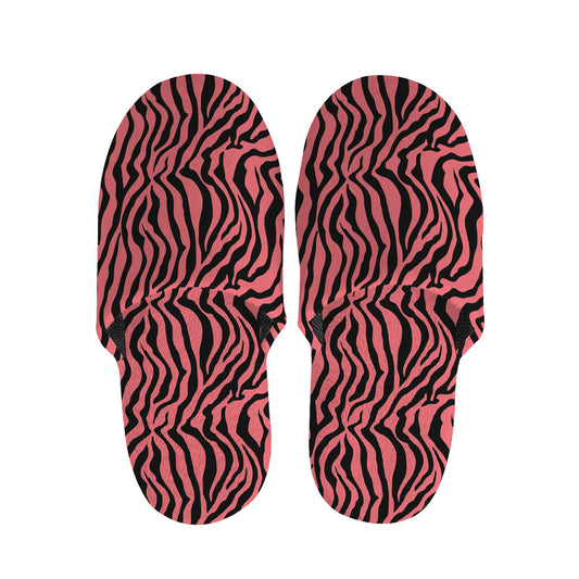Pink And Black Tiger Stripe Print Slippers