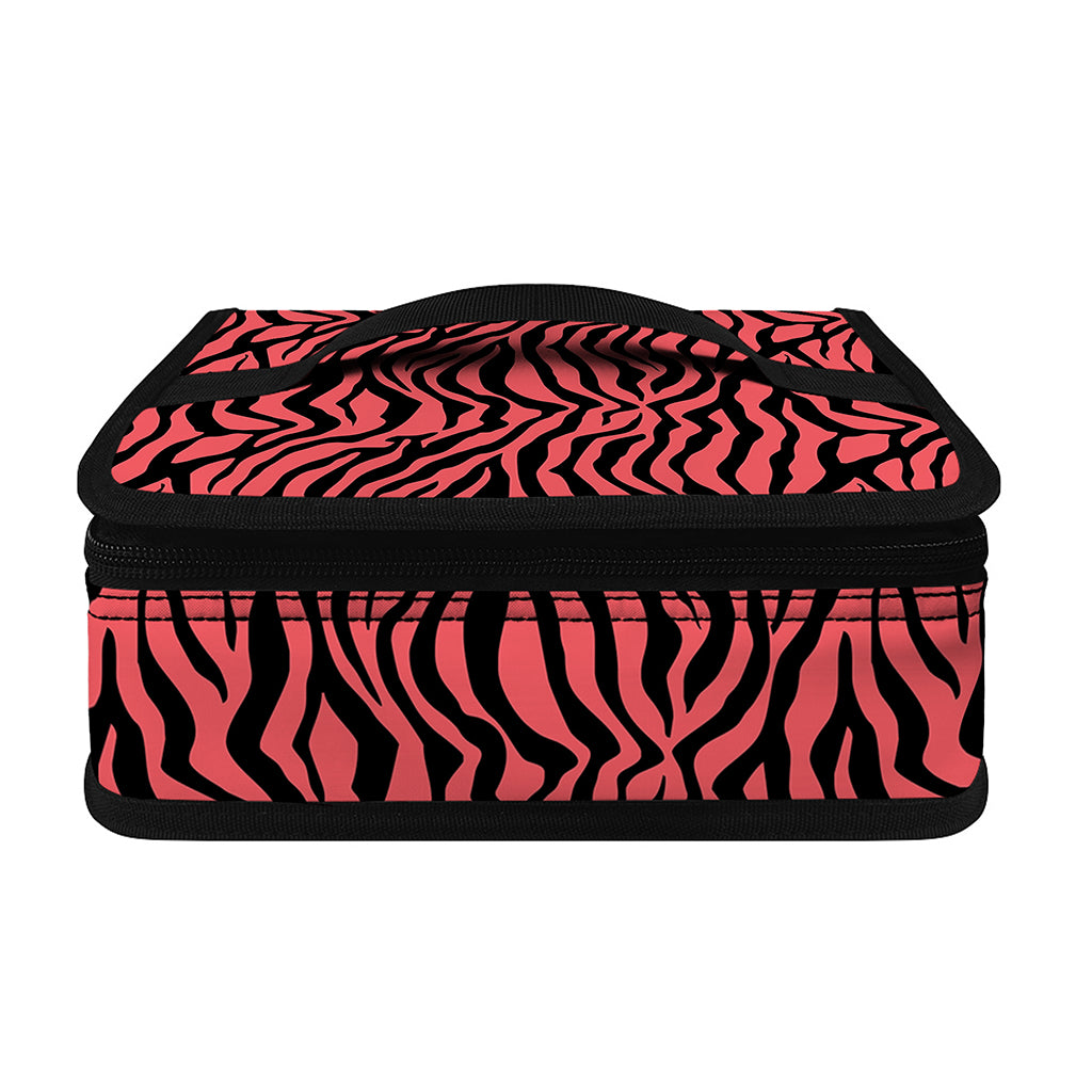 Pink And Black Tiger Stripe Print Small Lunch Bag