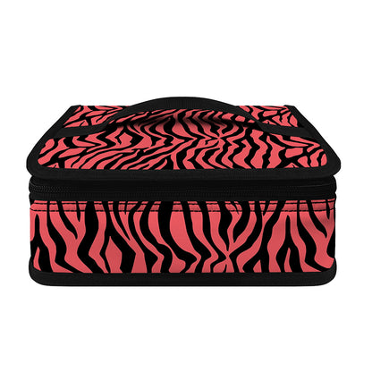 Pink And Black Tiger Stripe Print Small Lunch Bag