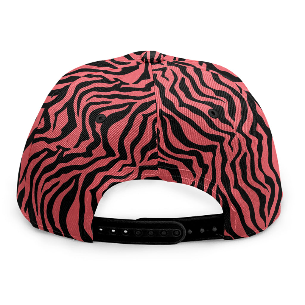 Pink And Black Tiger Stripe Print Snapback Cap