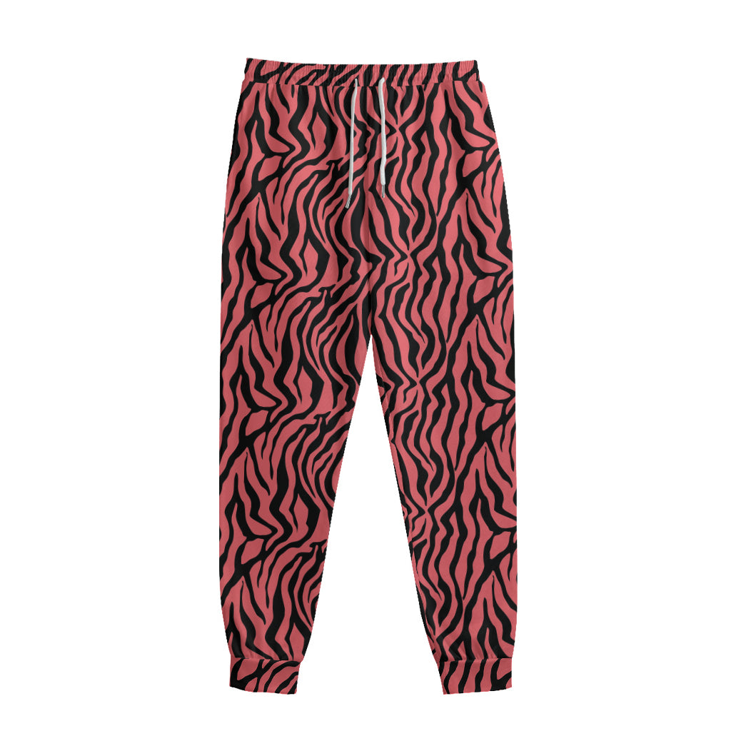 Pink And Black Tiger Stripe Print Sweatpants