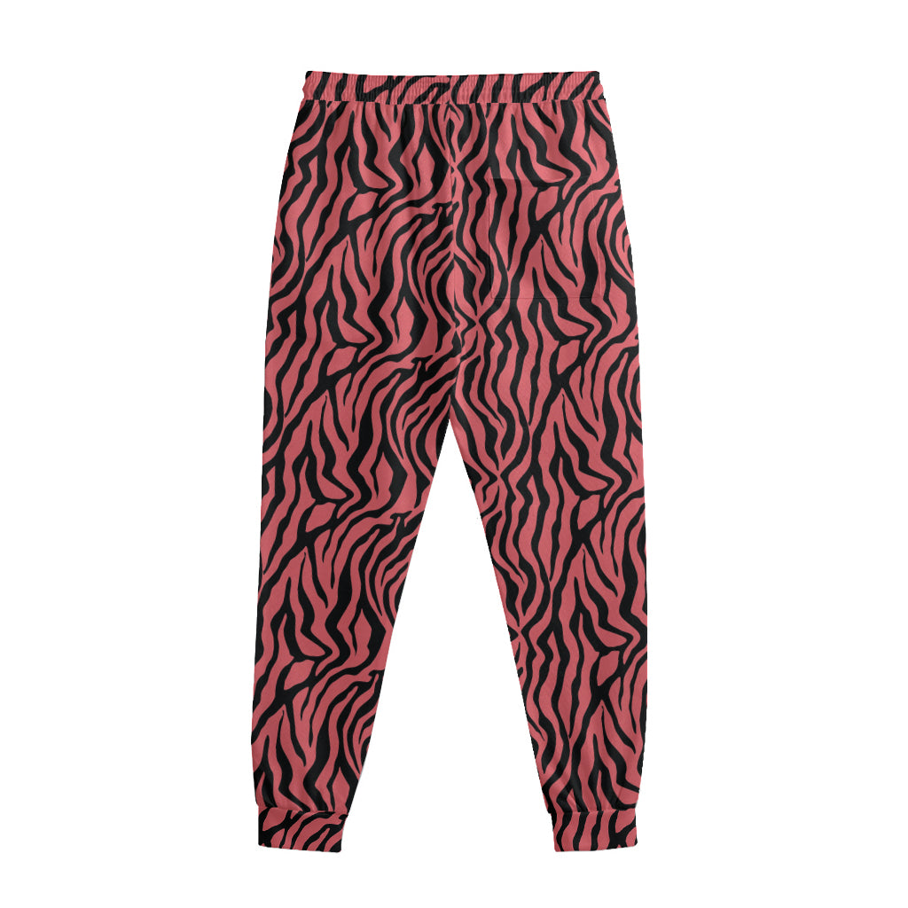 Pink And Black Tiger Stripe Print Sweatpants