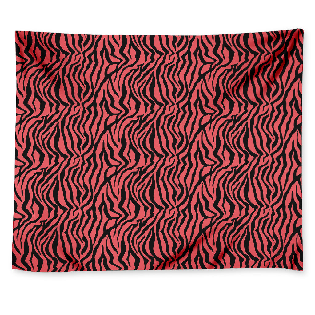 Pink And Black Tiger Stripe Print Tapestry