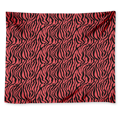 Pink And Black Tiger Stripe Print Tapestry