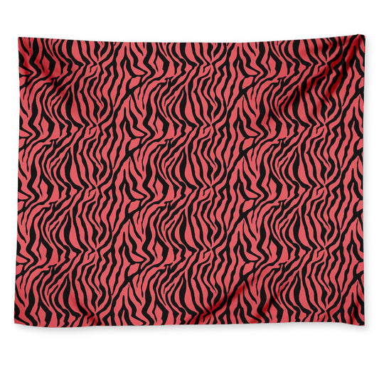 Pink And Black Tiger Stripe Print Tapestry