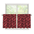 Pink And Black Tiger Stripe Print Tier Curtains