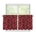 Pink And Black Tiger Stripe Print Tier Curtains