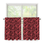 Pink And Black Tiger Stripe Print Tier Curtains