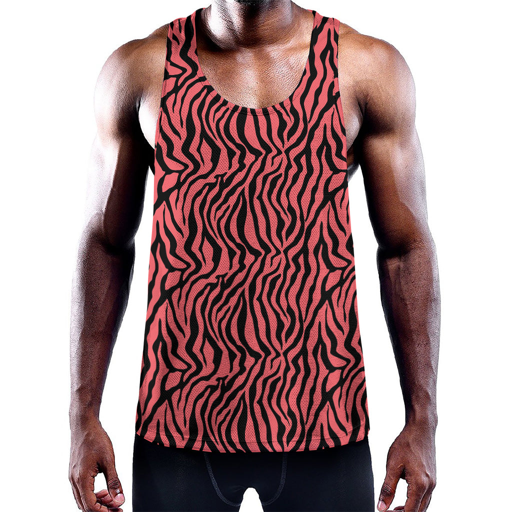 Pink And Black Tiger Stripe Print Training Tank Top