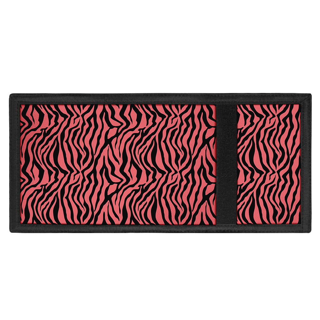 Pink And Black Tiger Stripe Print Trifold Wallet