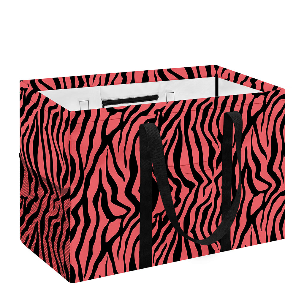 Pink And Black Tiger Stripe Print Utility Tote Bag