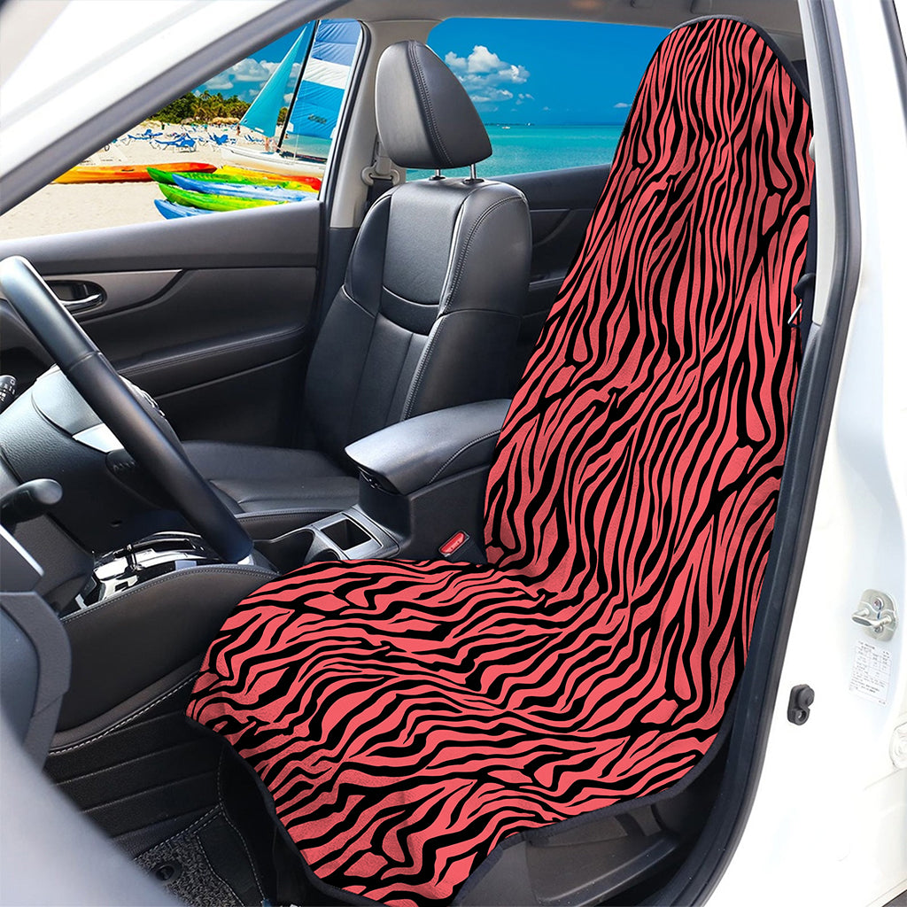 Pink And Black Tiger Stripe Print Waterproof Car Seat Cover