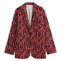 Pink And Black Tiger Stripe Print Women's Blazer