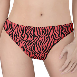 Pink And Black Tiger Stripe Print Women's Thong