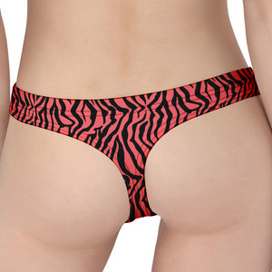 Pink And Black Tiger Stripe Print Women's Thong