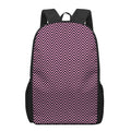 Pink And Black Zigzag Pattern Print 17 Inch Backpack