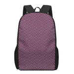 Pink And Black Zigzag Pattern Print 17 Inch Backpack