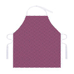 Pink And Black Zigzag Pattern Print Adjustable Apron