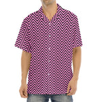 Pink And Black Zigzag Pattern Print Aloha Shirt