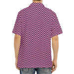 Pink And Black Zigzag Pattern Print Aloha Shirt