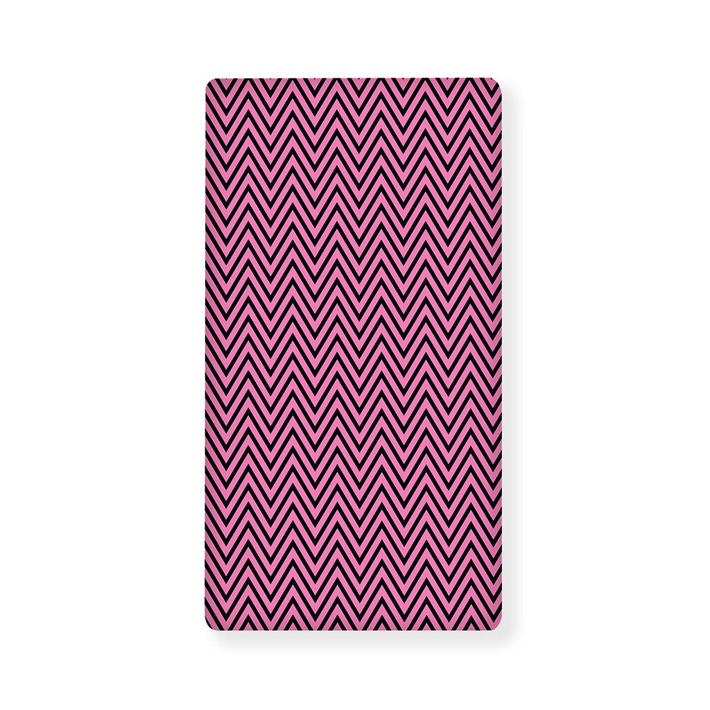 Pink And Black Zigzag Pattern Print Baby Crib Sheet