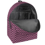Pink And Black Zigzag Pattern Print Backpack