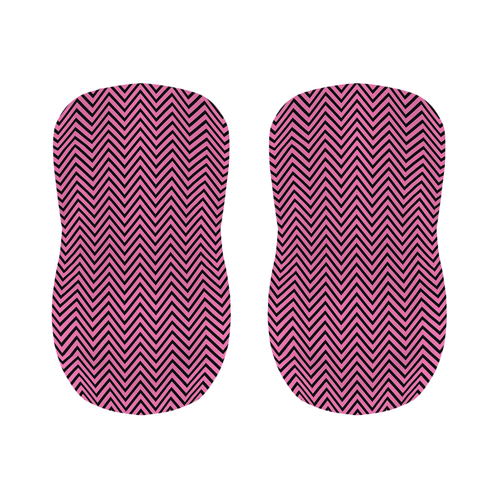Pink And Black Zigzag Pattern Print Bar Stool Covers