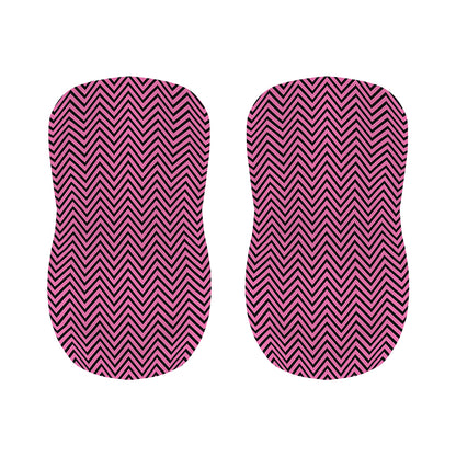 Pink And Black Zigzag Pattern Print Bar Stool Covers