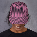 Pink And Black Zigzag Pattern Print Baseball Cap