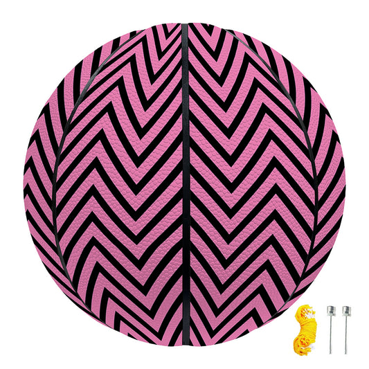 Pink And Black Zigzag Pattern Print Basketball