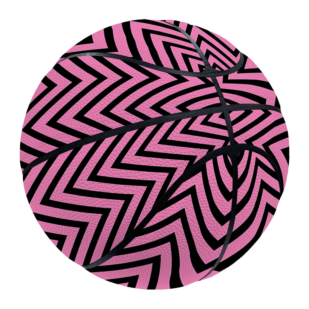 Pink And Black Zigzag Pattern Print Basketball