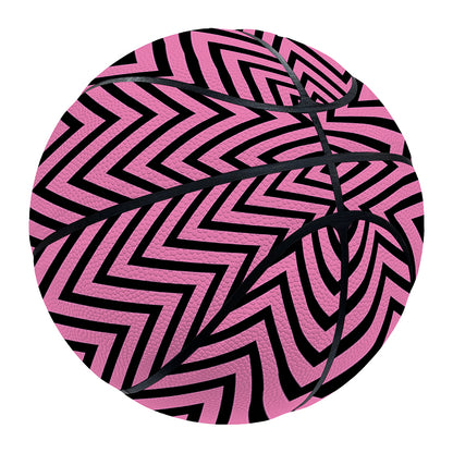 Pink And Black Zigzag Pattern Print Basketball
