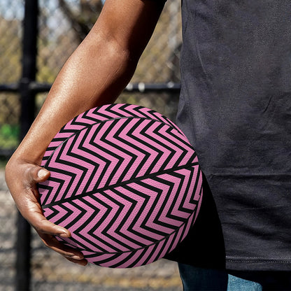 Pink And Black Zigzag Pattern Print Basketball